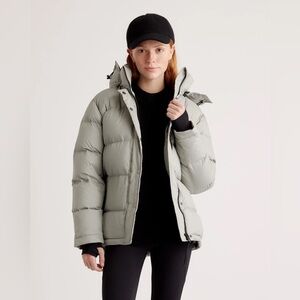 Quince Responsible Down Puffer Jacket in Seagrass Green, Size Large